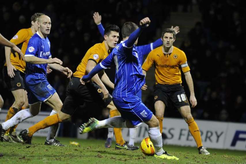 Cody McDonald pulls the trigger in injury-time Picture: Barry Goodwin