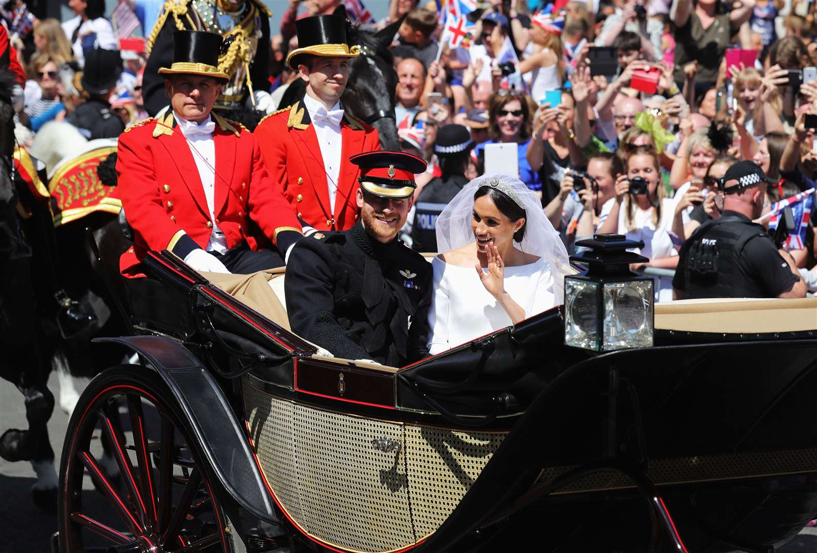 Meghan and Harry on their wedding day (Christopher Furlong/PA)