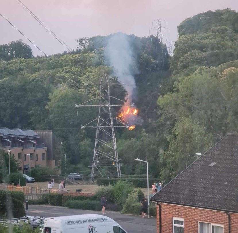Residents spotted part of the woodland ablaze in Tunbridge Wells. Picture: Ismail Rahman