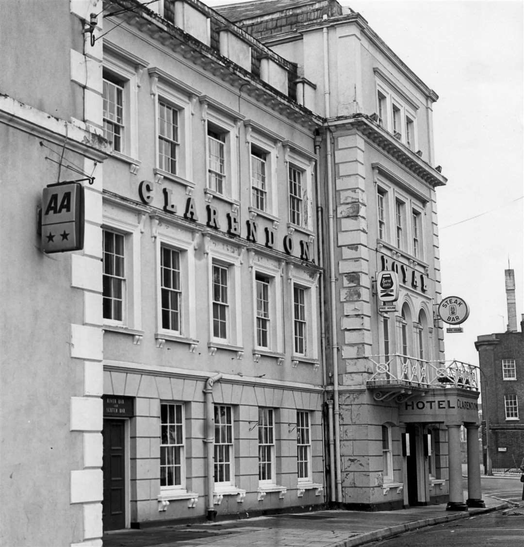 The Clarendon Hotel in Gravesend, pictured in 1980. It was rumoured to have not one ghost but two