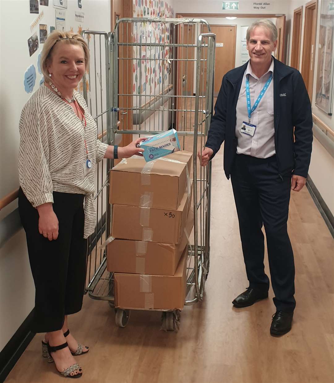 Some of the donated PPE arrives at Morriston Hospital (Swansea Bay University Health Board/PA)