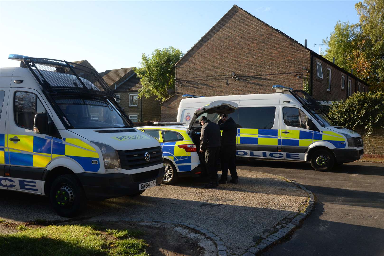 Police in Bazes Shaw, New Ash Green during the search for Jane Wellgreen