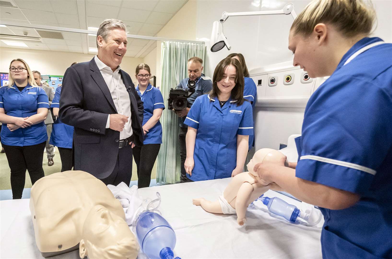 Labour leader Sir Keir Starmer met health and social care students at Middlesbrough College on Friday (Danny Lawson/PA)