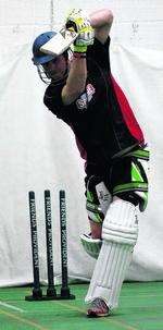 Rob Key in the nets at the start of pre-season training.