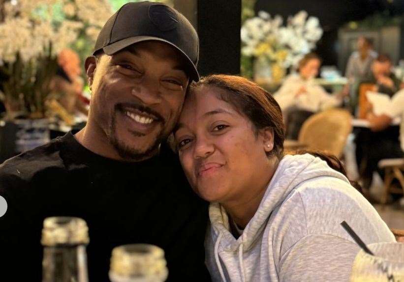 Ashley Walters and his wife at the Garden Room restaurant at Port Lympne. Picture: Ashley Walters/Instagram