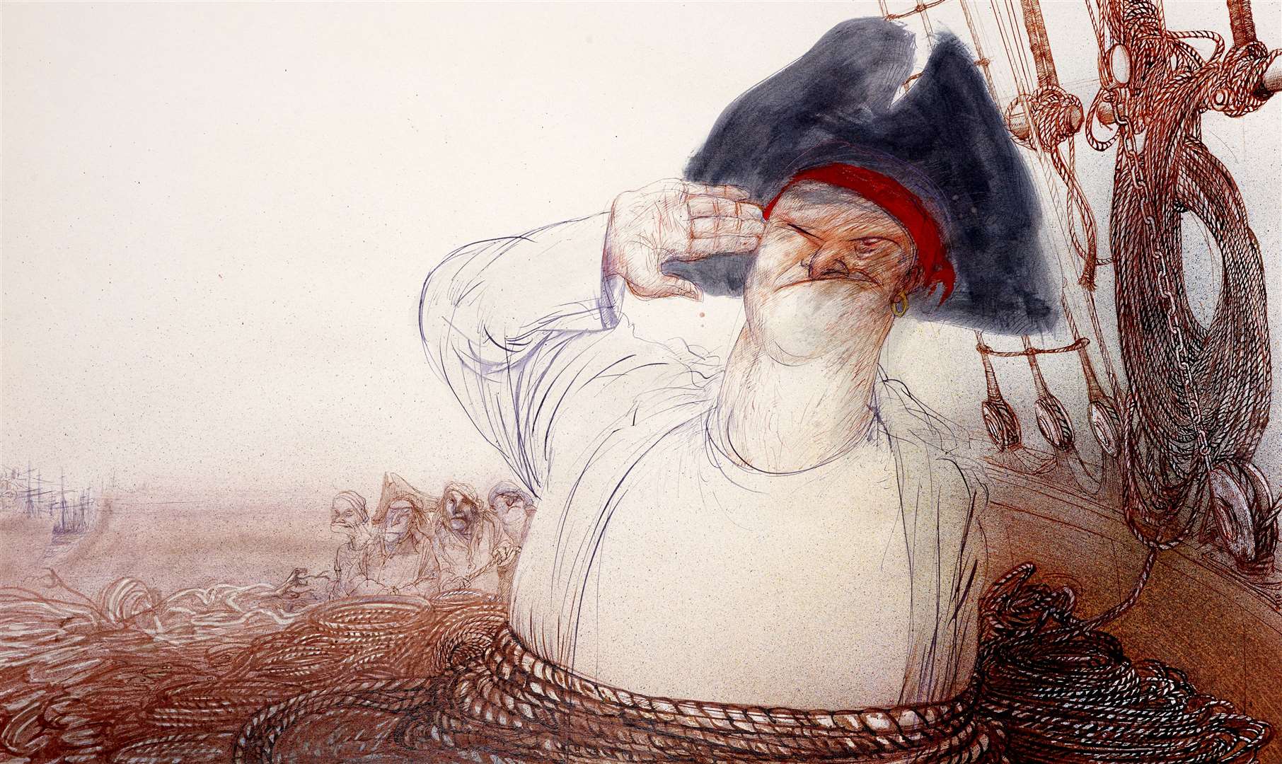 The Treasure Island sketches were chosen specifically to tie in with the Dockyard. Picture: Ralph Steadman Art Collection