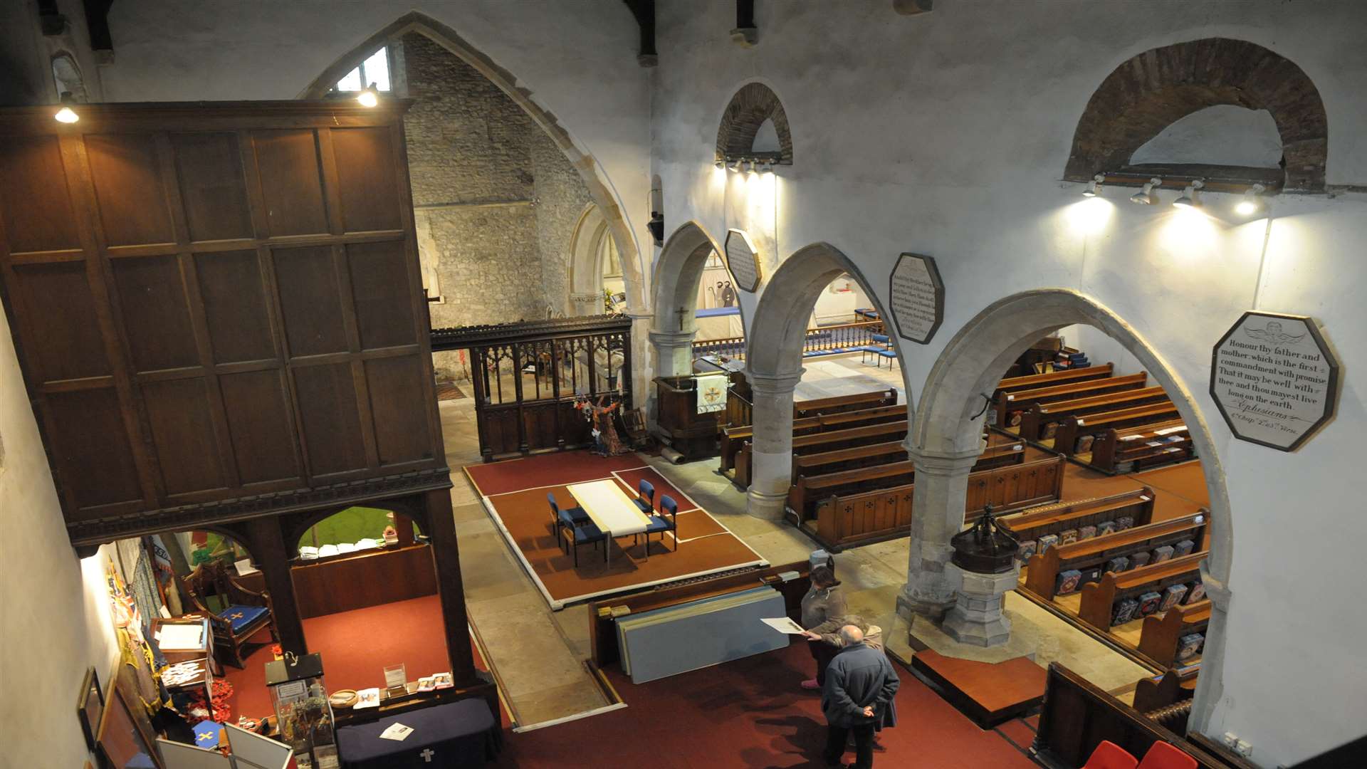 Looking down into the abbey