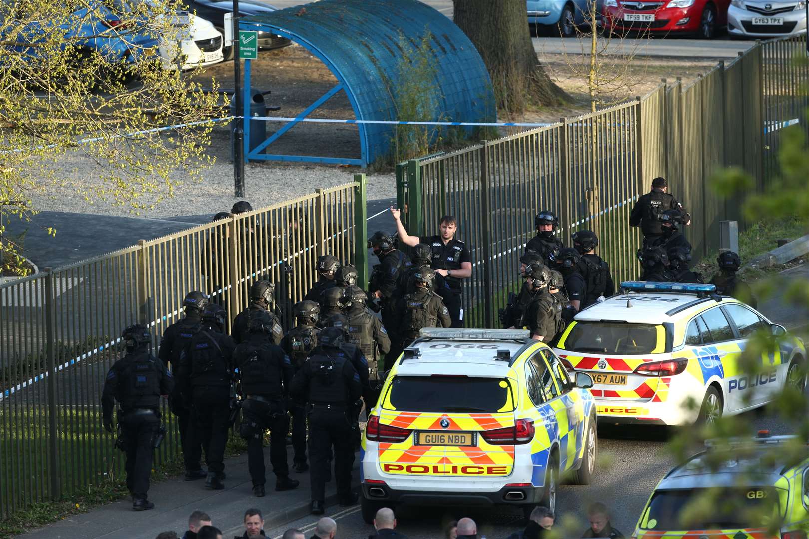 Police at the scene (Yui Mok/PA)