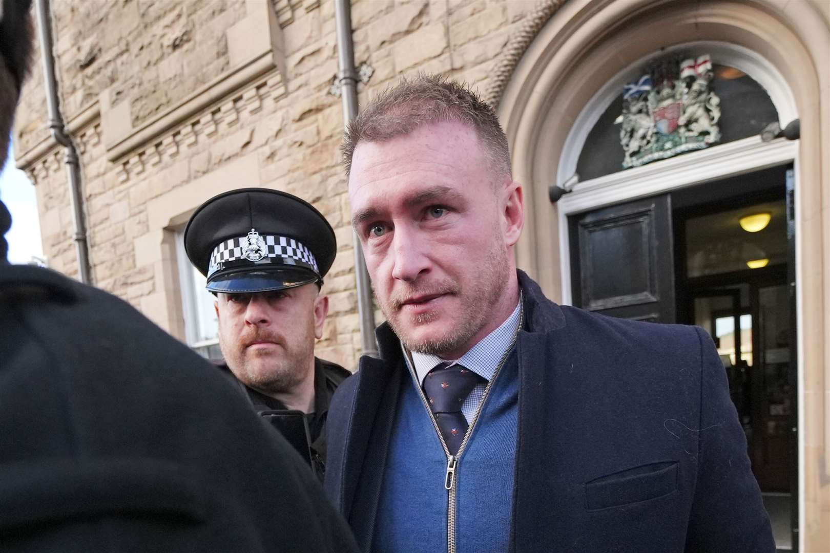 Stuart Hogg leaving Selkirk Sheriff Court after sentencing (Andrew Milligan/PA)