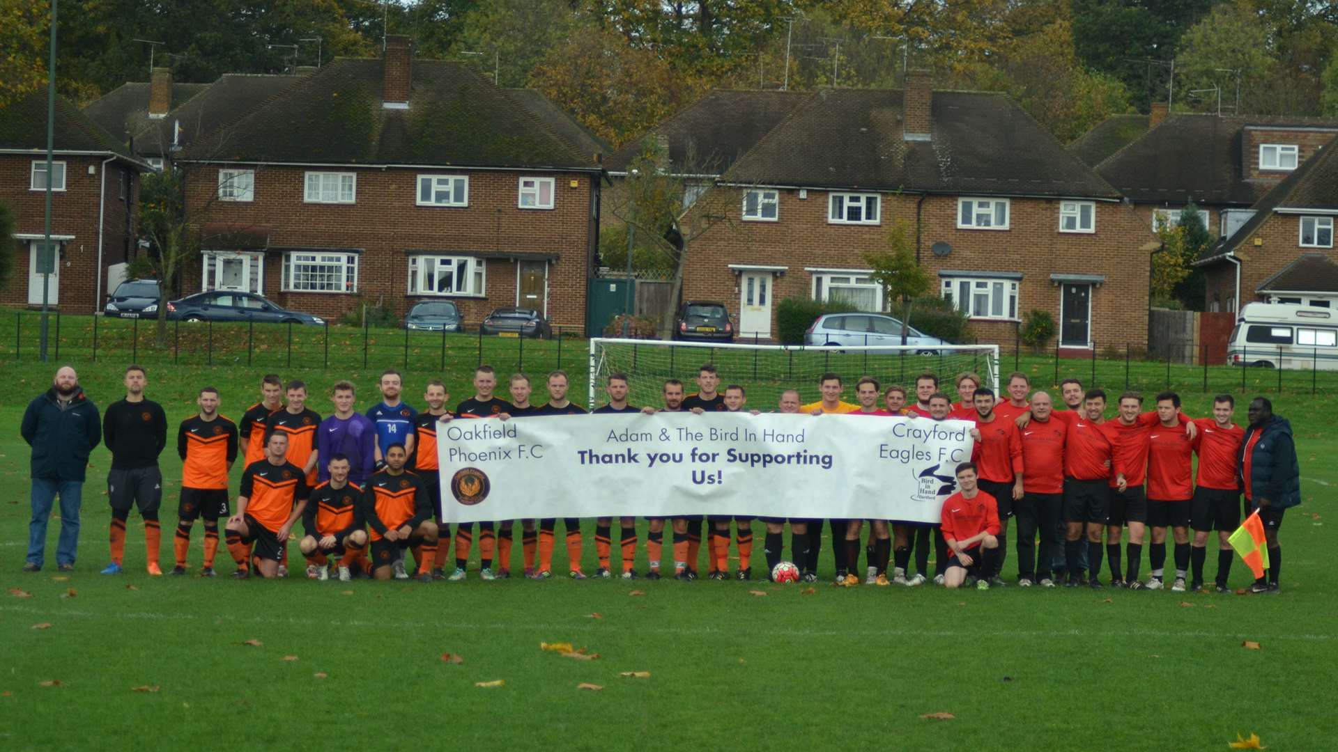 Both sets of players paid tribute to The Bird in Hand pub.