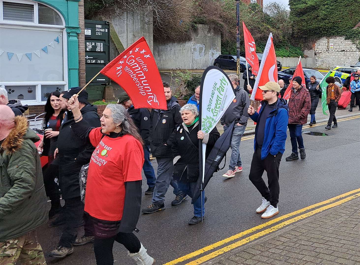They marched to Channel House in Dover