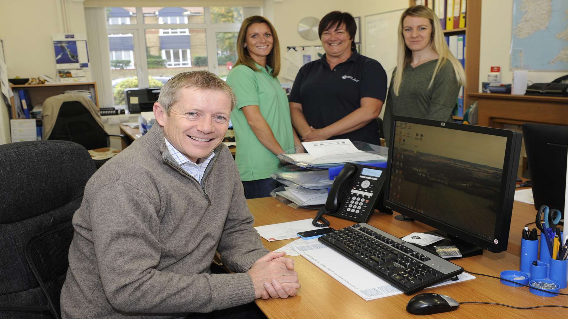 Reliable Contractors director Brian Greene with office staff, Nicola Garrod, Leslie Bradbury and Toni Christie