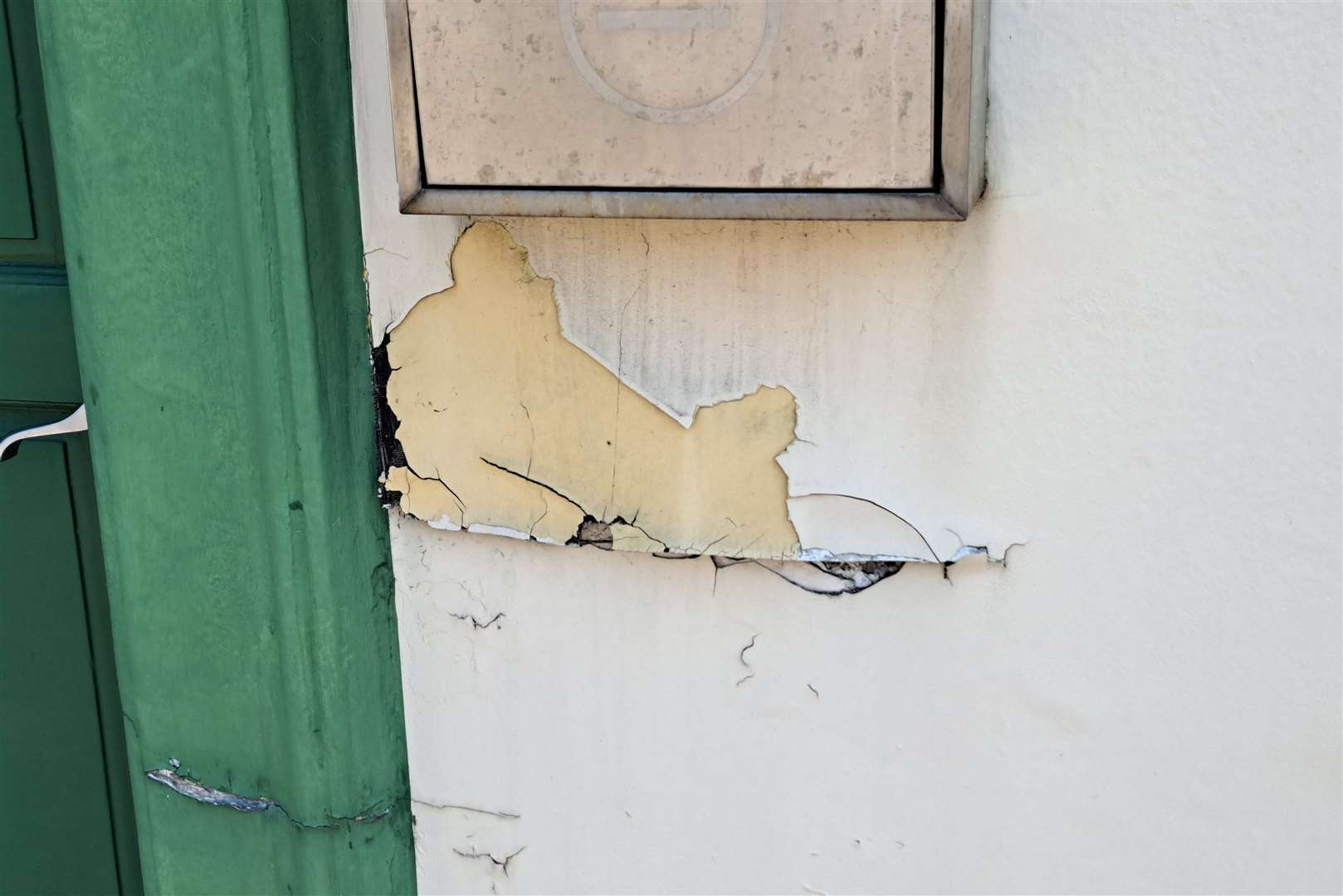 The paint is peeling