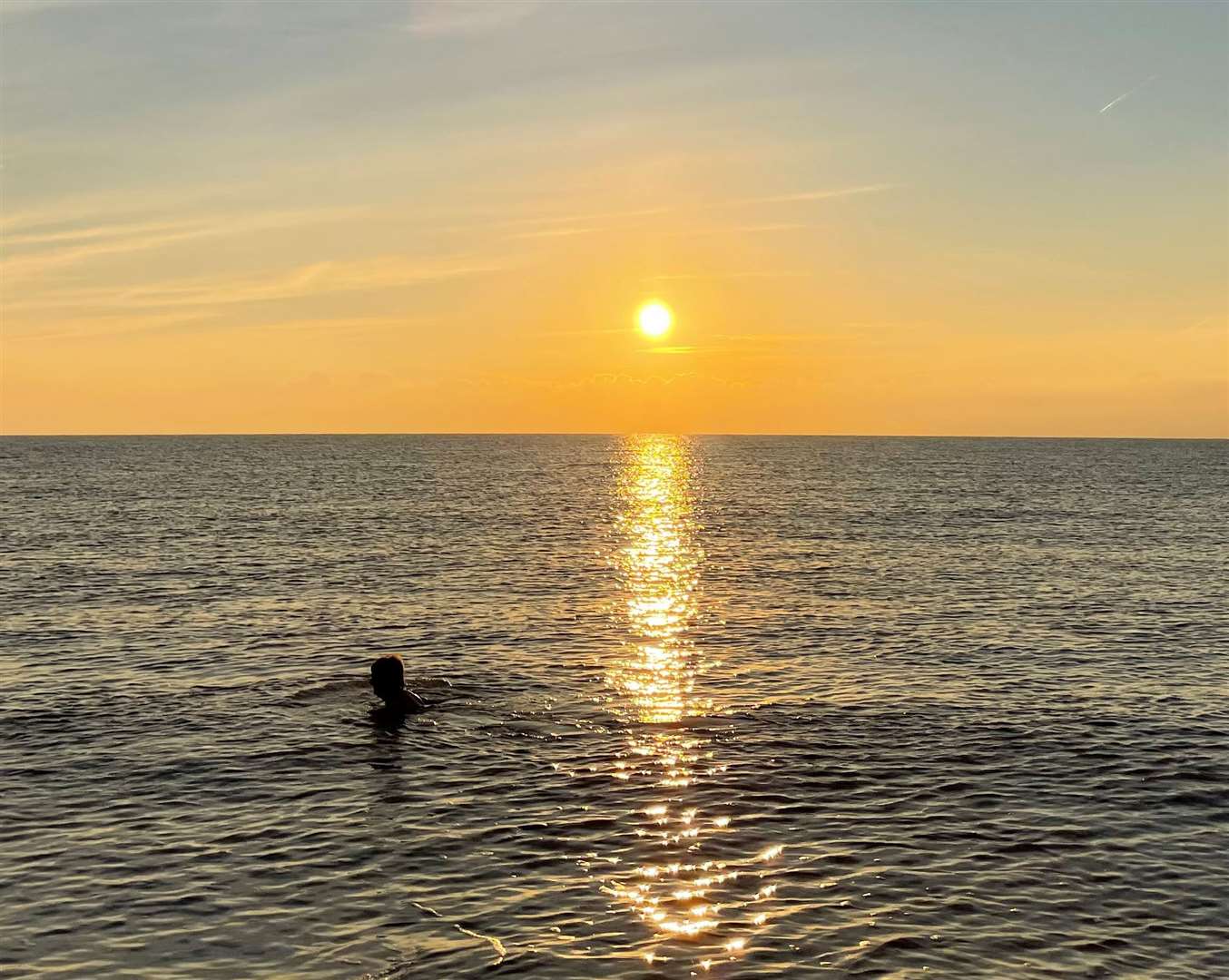 Ian Callaway swimming off Deal beach