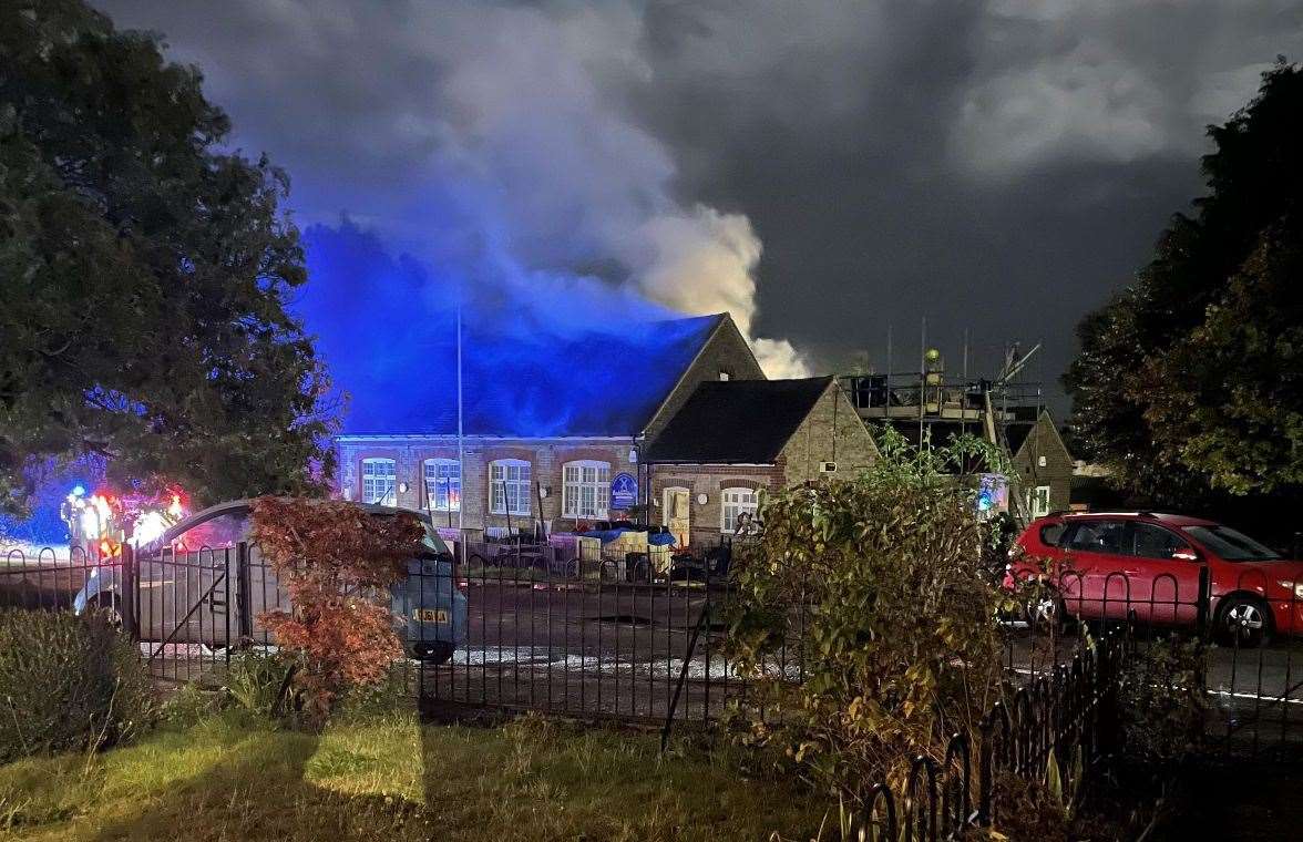 The scene of the fire at Rodmersham Primary School, Sittingbourne. Picture: Lucy Winzer