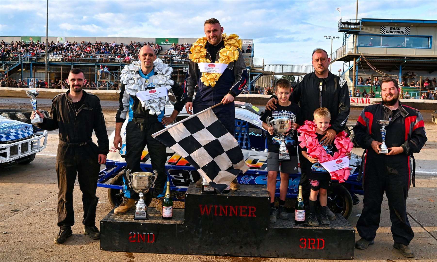 Jacob Bromley of Canterbury on the middle step of the podium, flanked by Carl Waterfield and Jimmy Morris. Picture: Jim Harrod