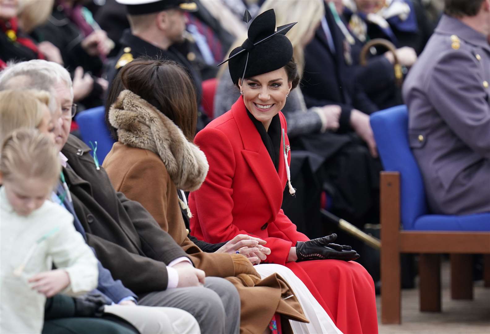 The Princess of Wales during the St David’s Day visit to Combermere Barracks in Windsor (Andrew Matthews/PA)