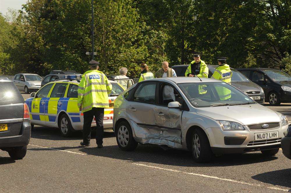 The damaged Ford Focus