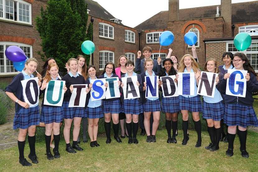 Mayfield Grammar School pupils celebrate