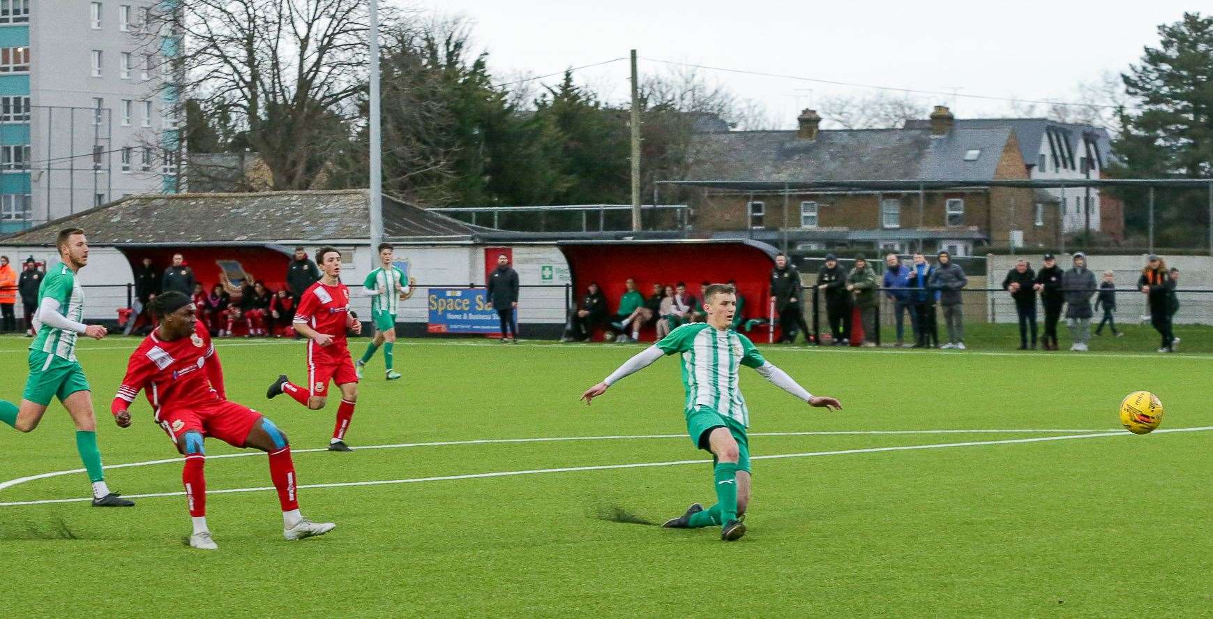 Jefferson Aibangbee makes it 3-0. Picture: Les Biggs