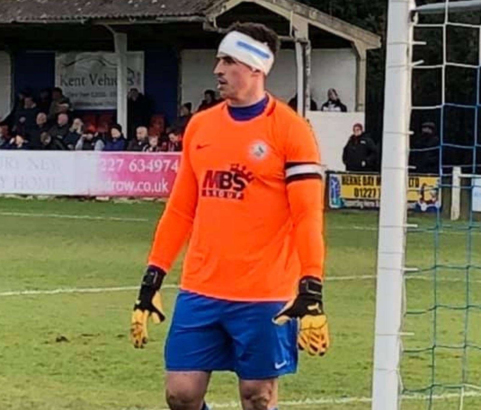 Herne Bay defender-turned-keeper Laurence Harvey Picture: Herne Bay Twitter