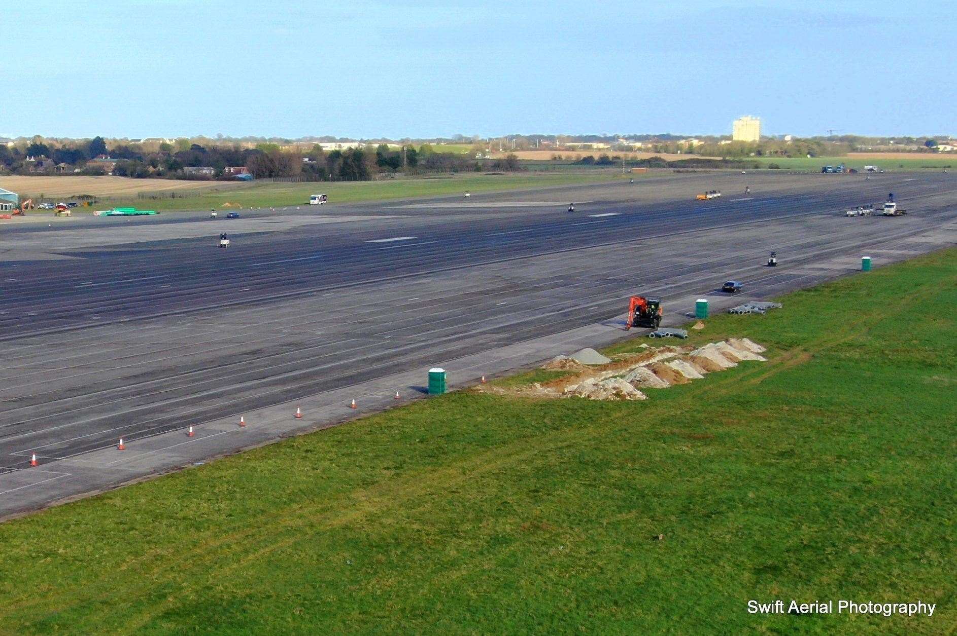Aerial views taken last year showing work at Manston Airport to prepare for the arrival of HGVs. Picture: Swift Aerial Photography
