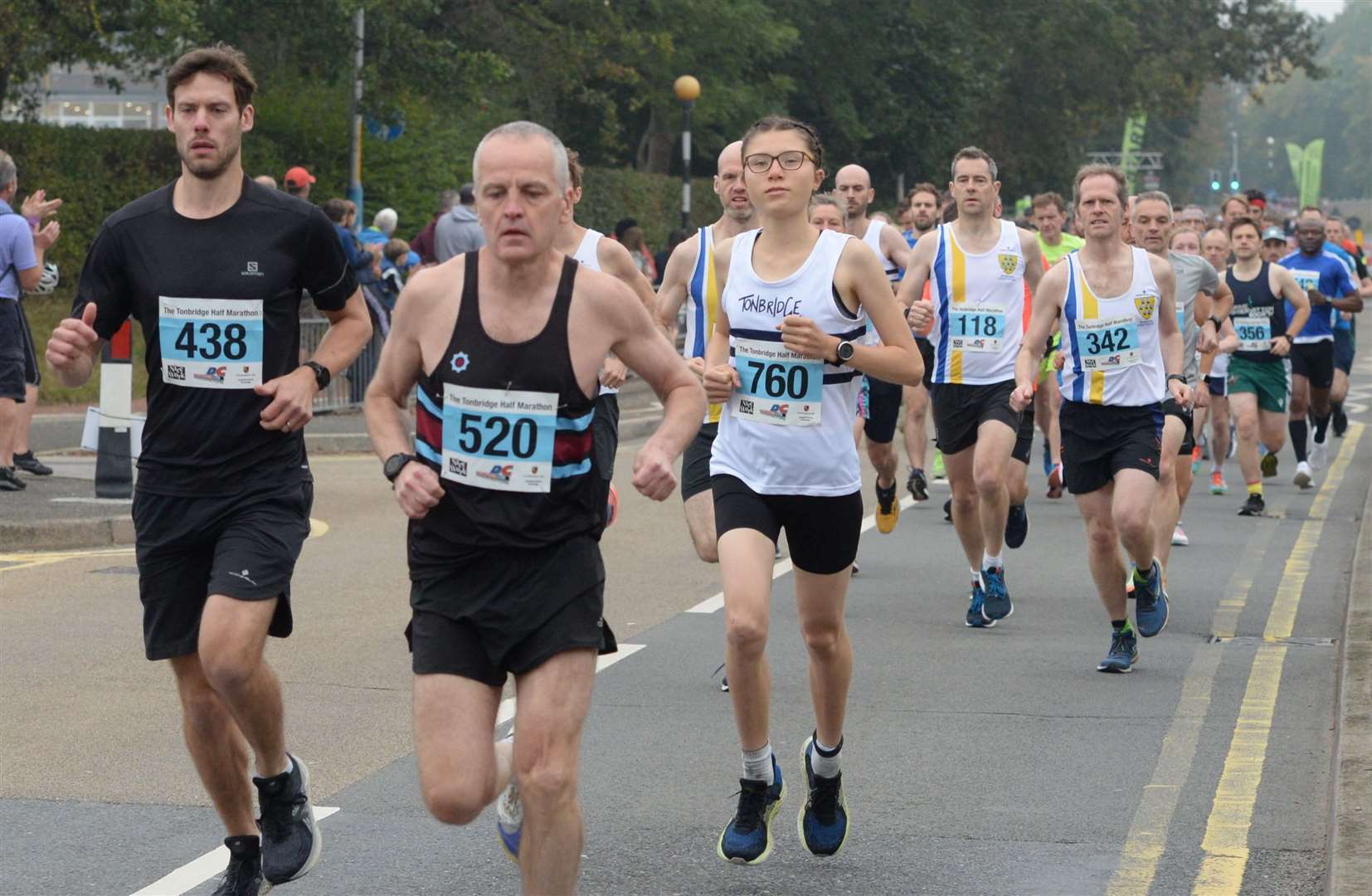 Tonbridge AC's Sophie Preston (No. 760) was third in the ladies' race and first junior female. Picture: Chris Davey