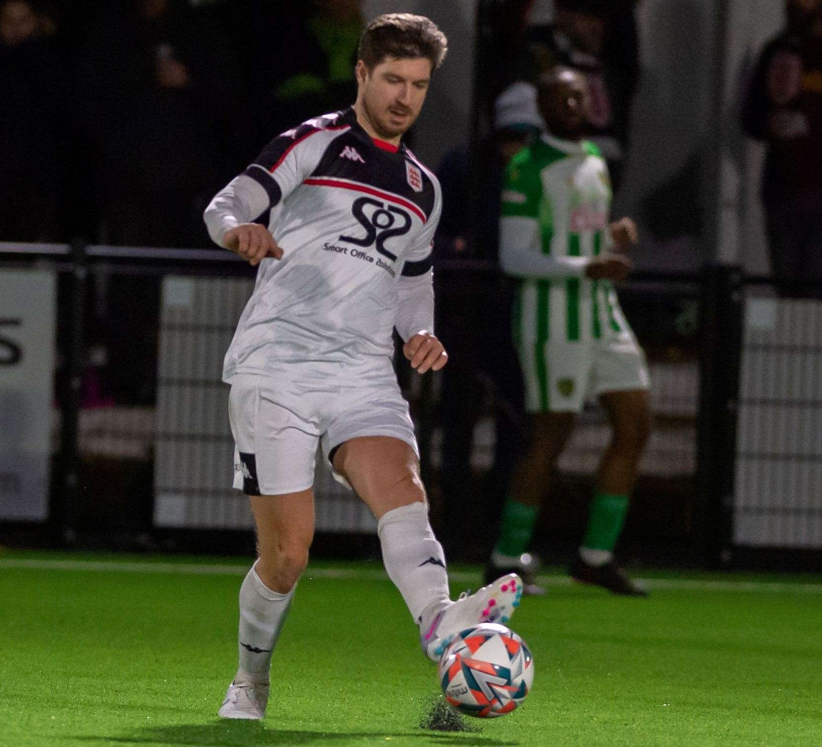 Matt Newman - got the scoring started for Town in last weekend’s 6-0 FA Vase victory at Sheerwater. Picture: Ian Scammell