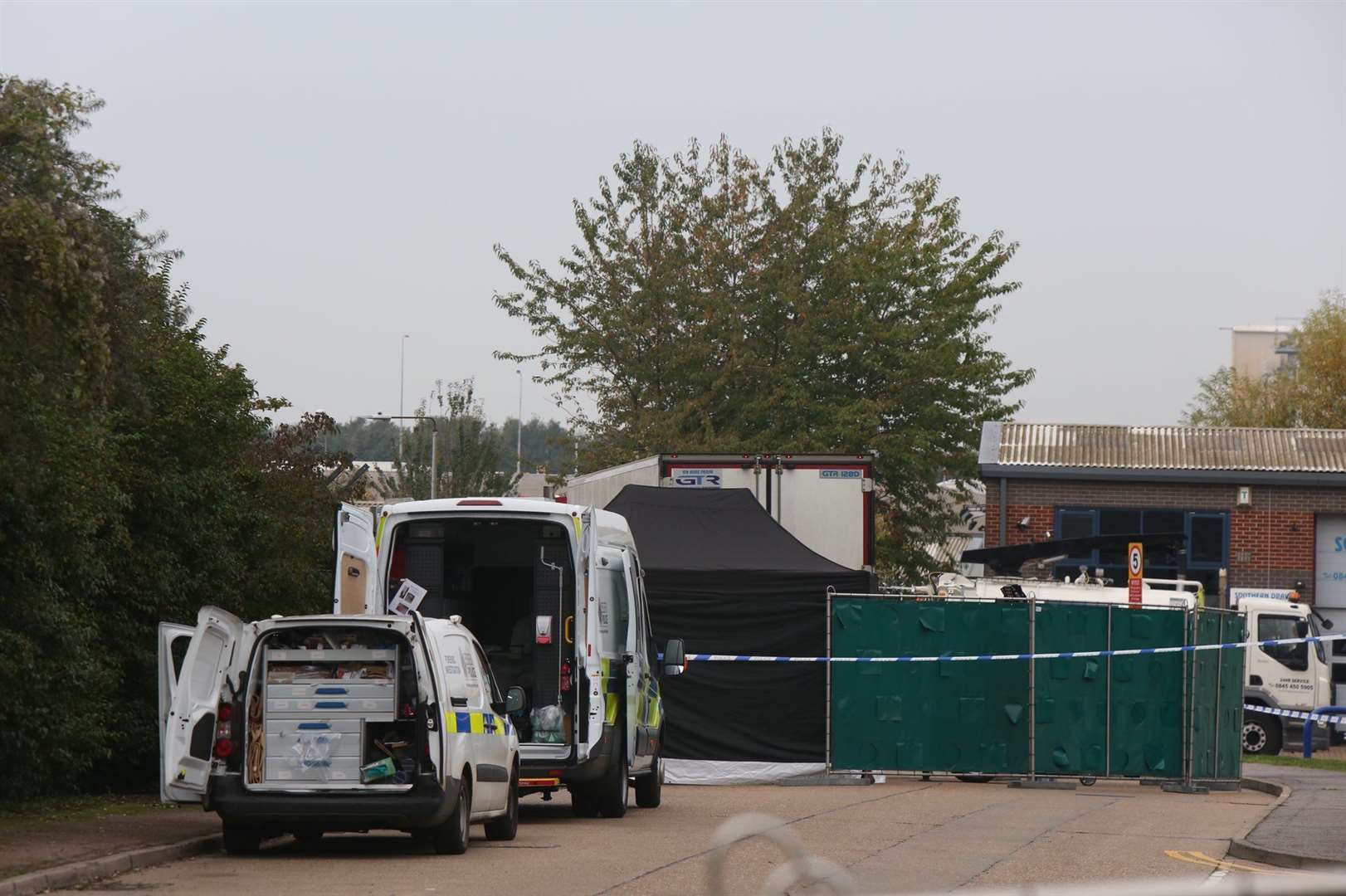 Police have found 39 bodies in a lorry at Thurrock. Picture: UKNIP