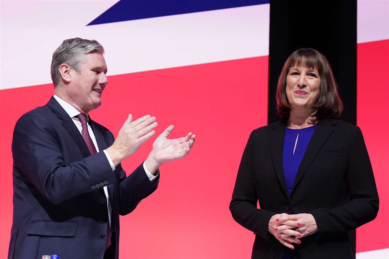 Party leader Sir Keir Starmer with shadow chancellor Rachel Reeves (Stefan Rosseau/PA)