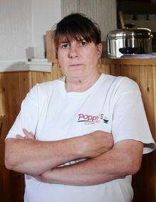 Val Hook was attacked in a robbery at Poppys Cafe in Halfway