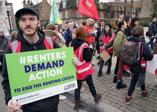 The Renters' Reform Coalition is calling for a ban on Section 21 'no fault' evictions to be sped up by the government. Photo: Jonathan Brady PA