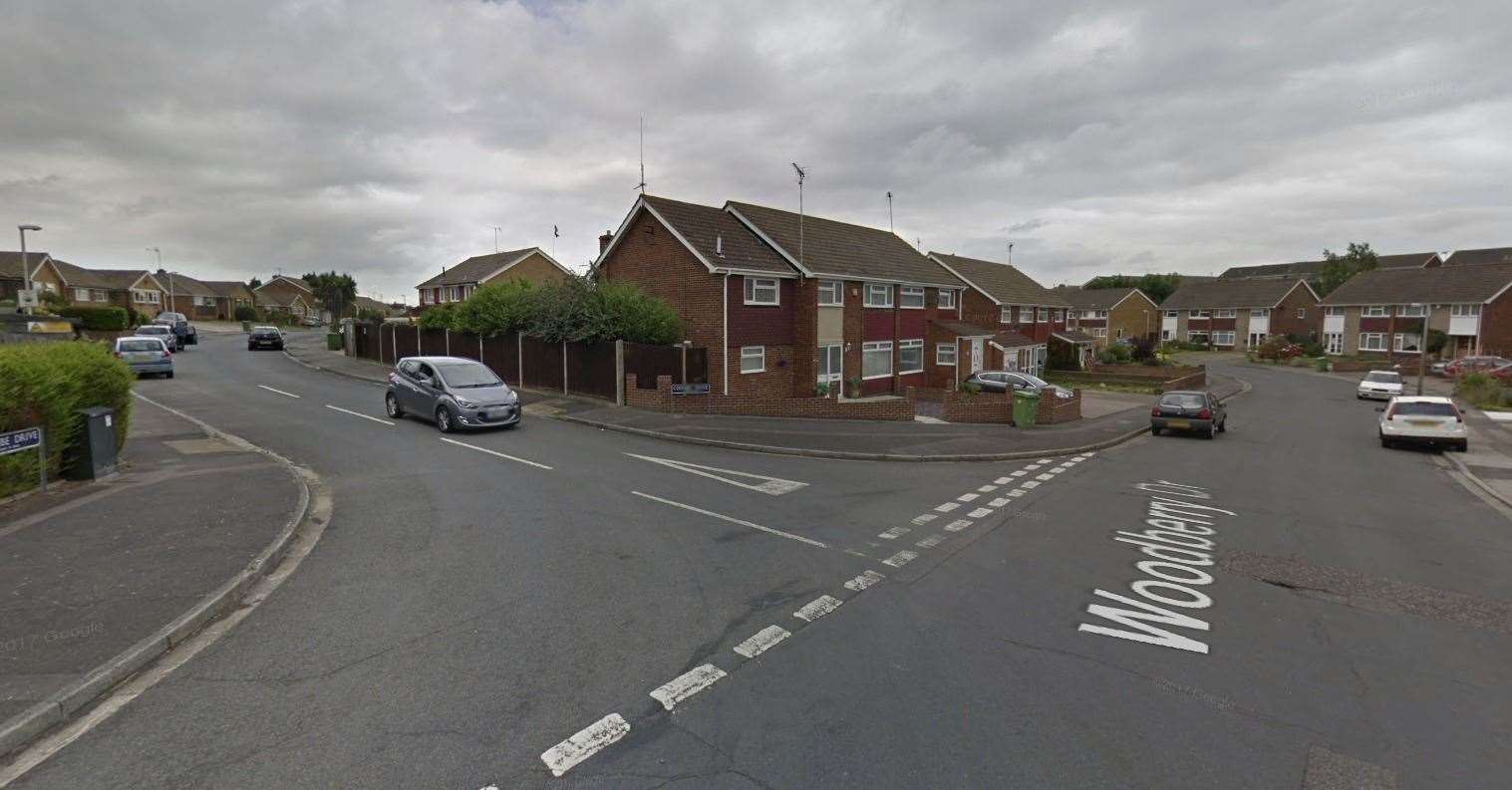 The incident happened around Coombe Drive and Woodberry Drive in Sittingbourne. Picture: Google Maps