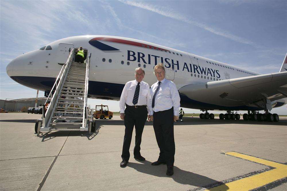 Thanet North MP Sir Roger Gale with Manston Airport chief executive Charles Buchanan