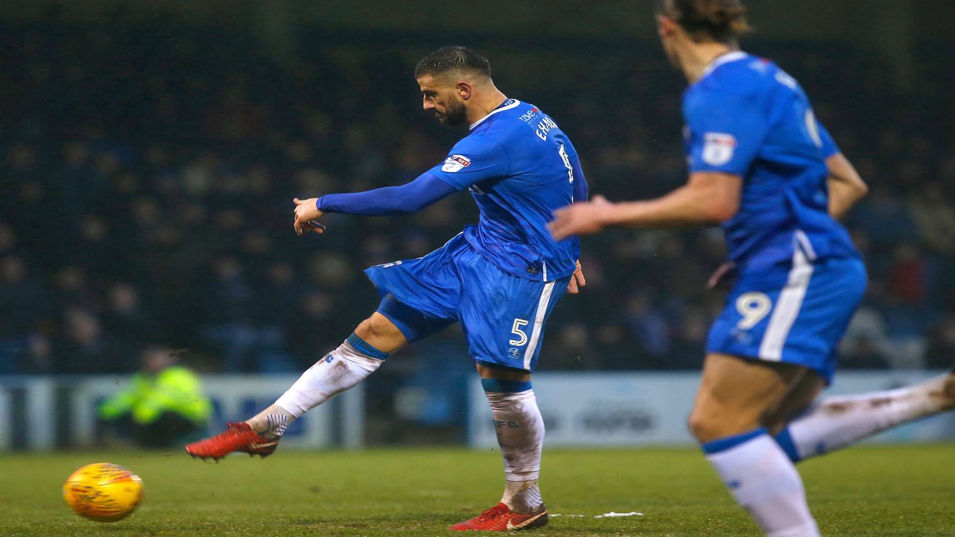 Max Ehmer scores Gillingham's stoppage-time equaliser against Peterborough Picture: Andy Jones