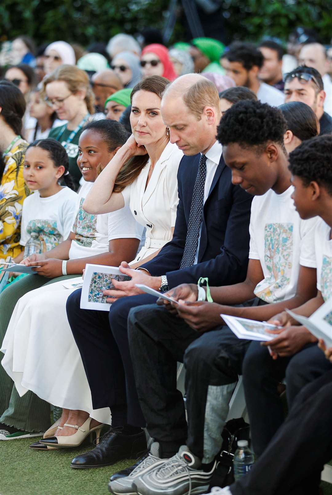 The Duke and Duchess of Cambridge observed a 72-second silence in memory of the 72 victims of the fire during the service (Peter Nicholls/PA)