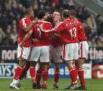 QUICK RESPONSE: Charlton celebrate Dennis Rommedahl's equaliser. Picture: MATT WALKER