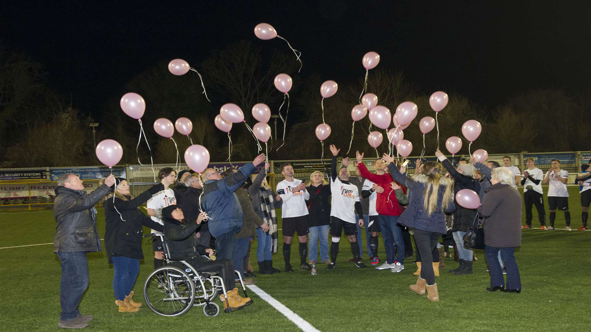 Family and friends released balloons before last year's match