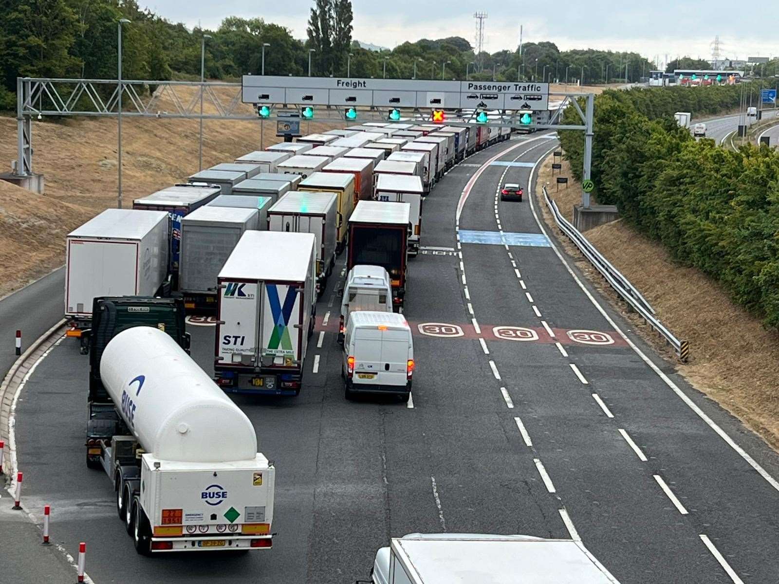 An amber warning has been issued for traffic in Folkestone and Dover. Picture: Barry Goodwin