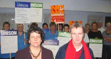 Cllr Teresa Murray with Brian Kelly, branch secretary for Unison. Picture: PETER COOK