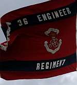 36 Engineers regiment flag outside Invicta Barracks, Maidstone.