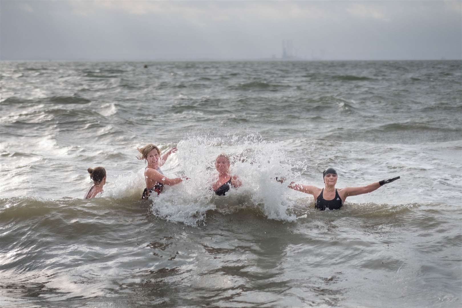 Taking the plunge at Southend-on-Sea (Stefan Rousseau/PA)