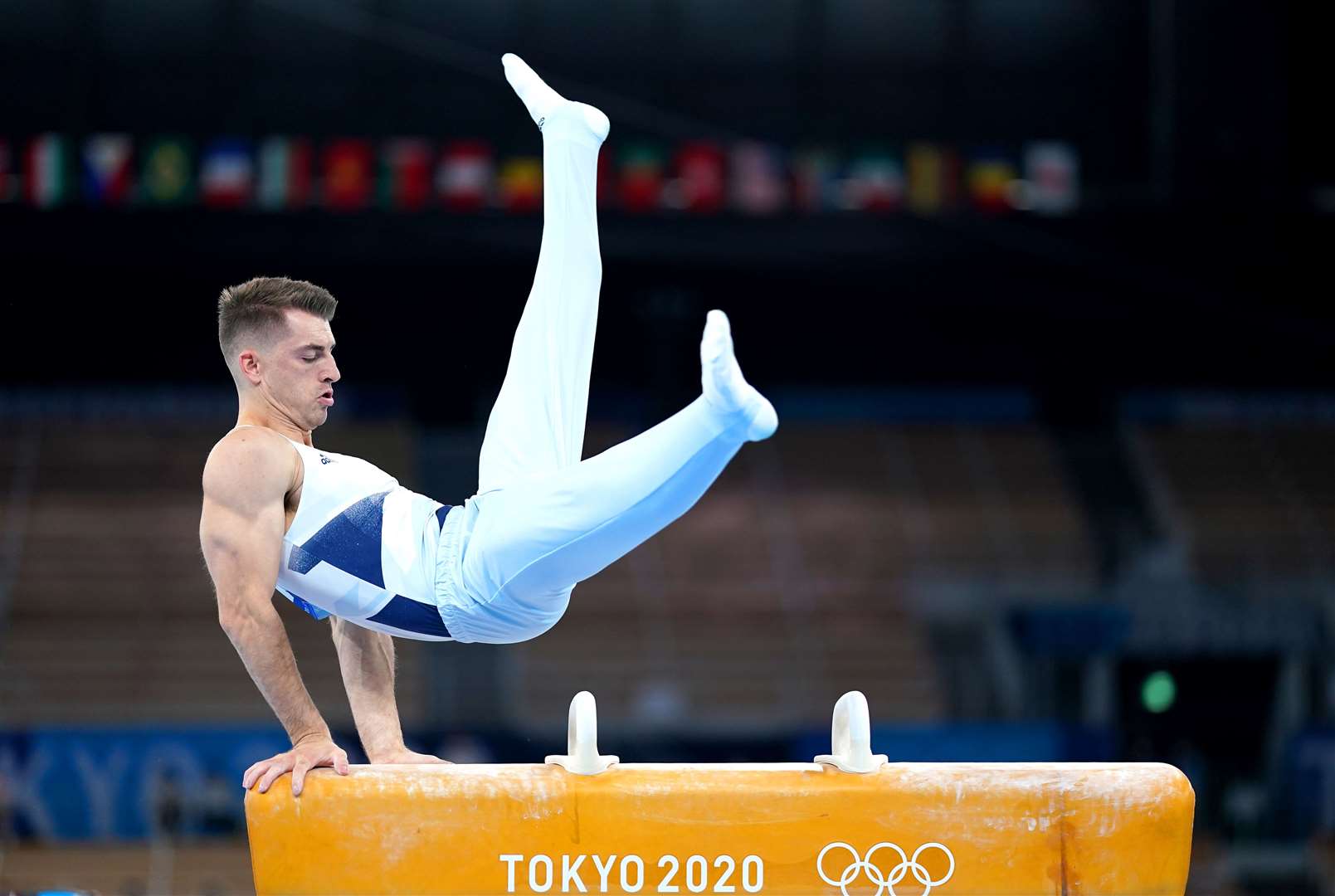 Max Whitlock taking part in the men’s pommel horse final at Tokyo 2020 (Mike Egerton/PA)