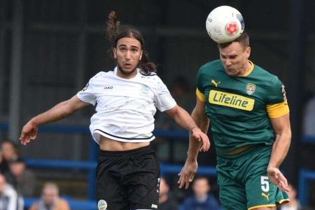 Action between Dover and Notts County last season - the two clubs are due to meet at Crabble behind closed doors on October 3.