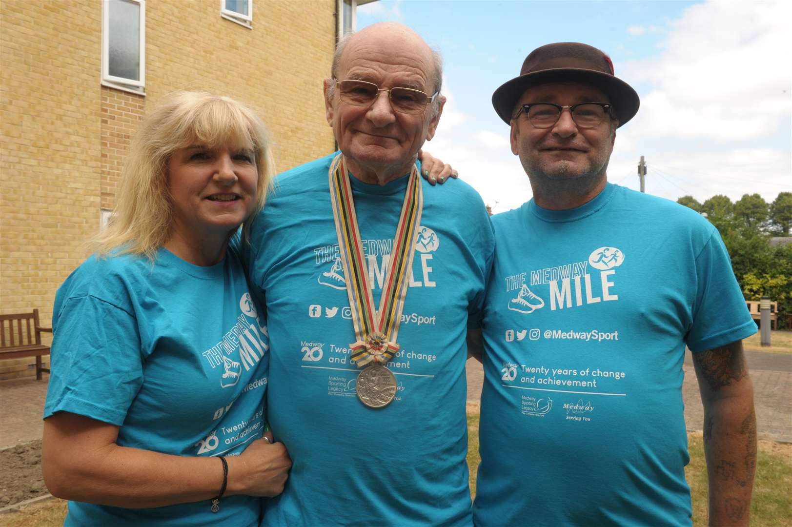 Paul Nihill, former Olympian with his daughter Clare Denness and his son Tony Nihill