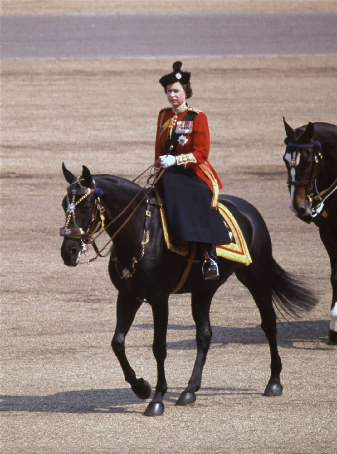 The Queen on Burmese during Trooping the Colour in 1969 (PA)