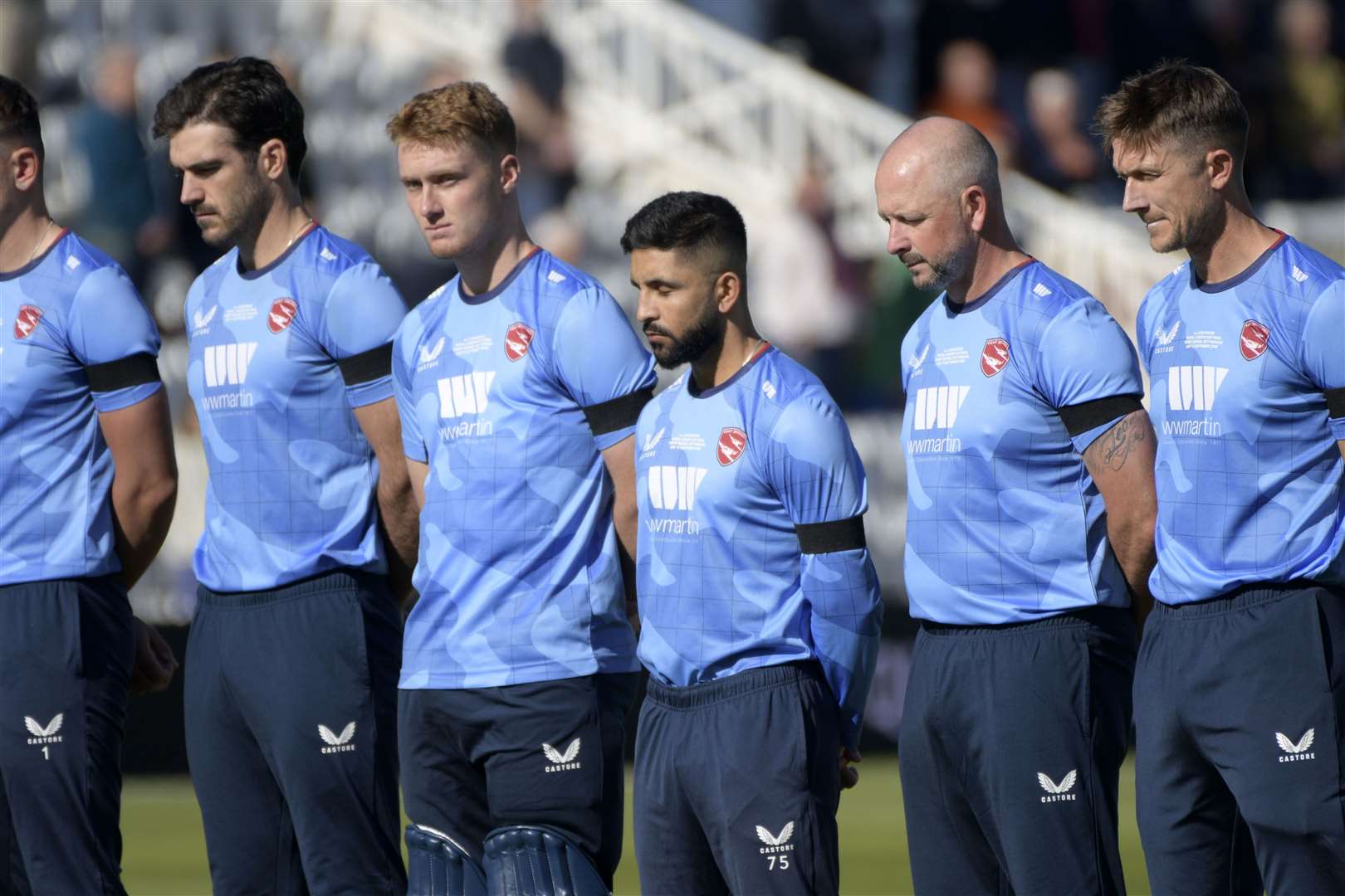 There was a minute of silence in memory of The Queen before play started. Picture: Barry Goodwin