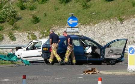 Members of the emergency services at the scene. Picture: MAX HESS