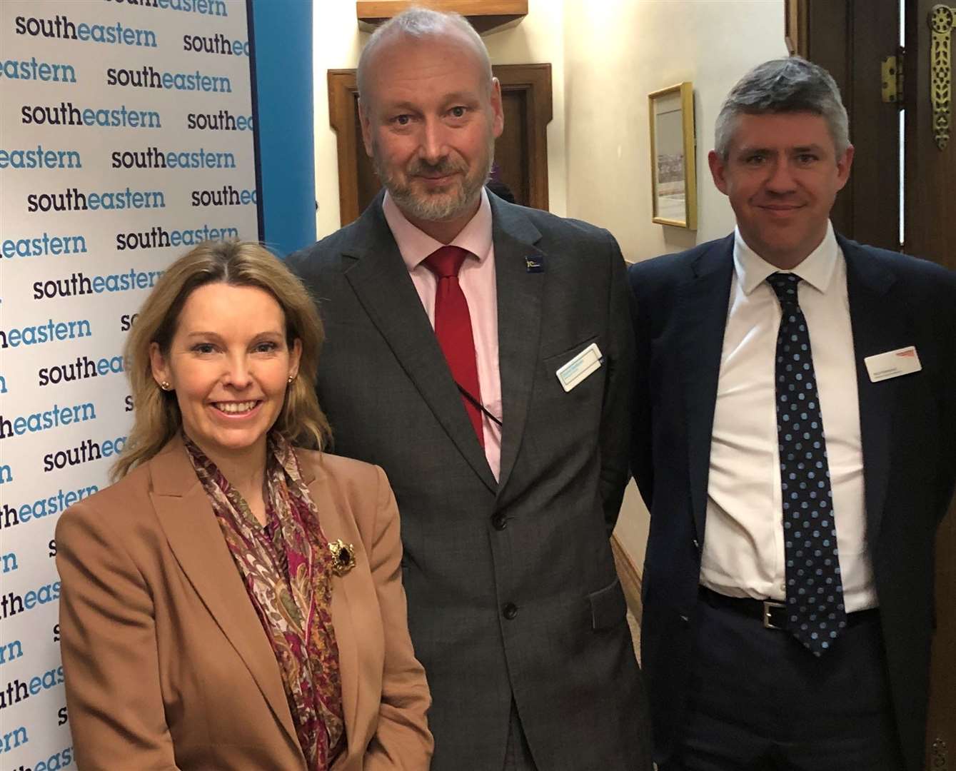 Natalie with David Statham (Southeastern) and Paul Harwood (Network Rail)