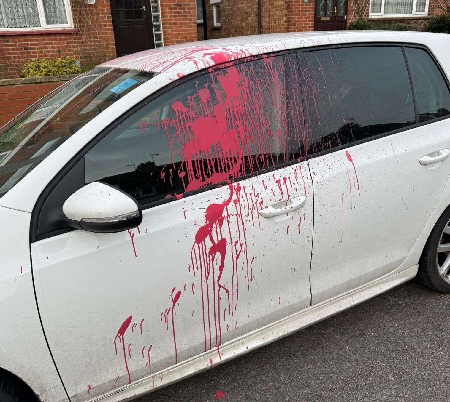 Ami Alexandra's Volkswagen Golf was targeted by vandals overnight